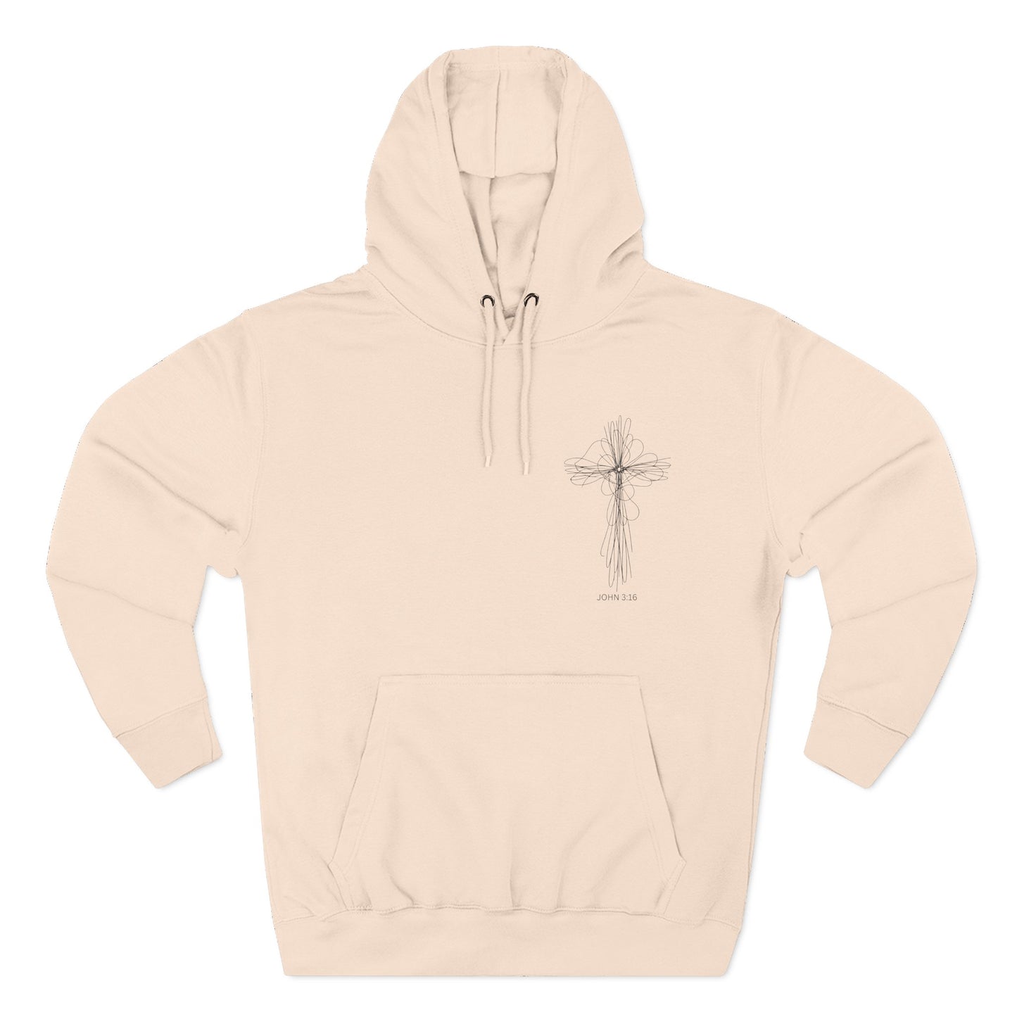 Cross Design Fleece Hoodie
