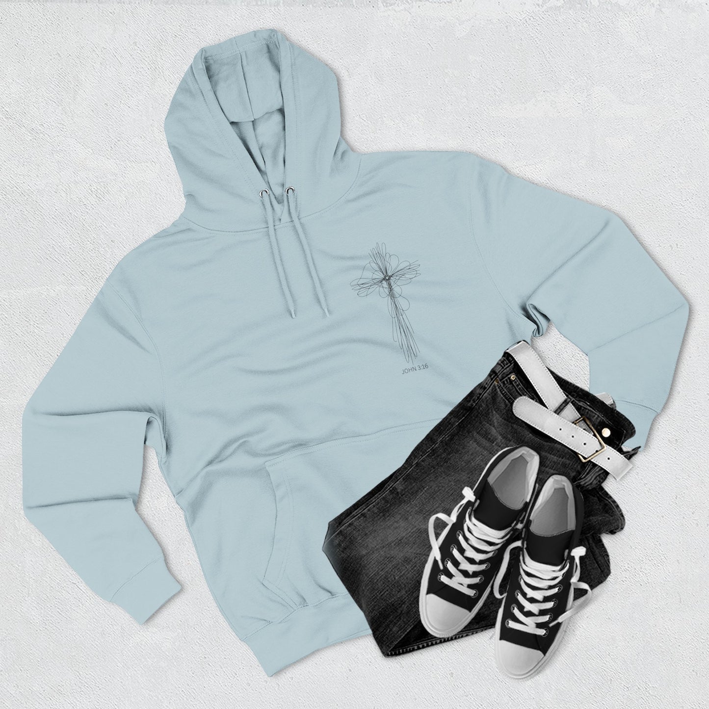 Cross Design Fleece Hoodie