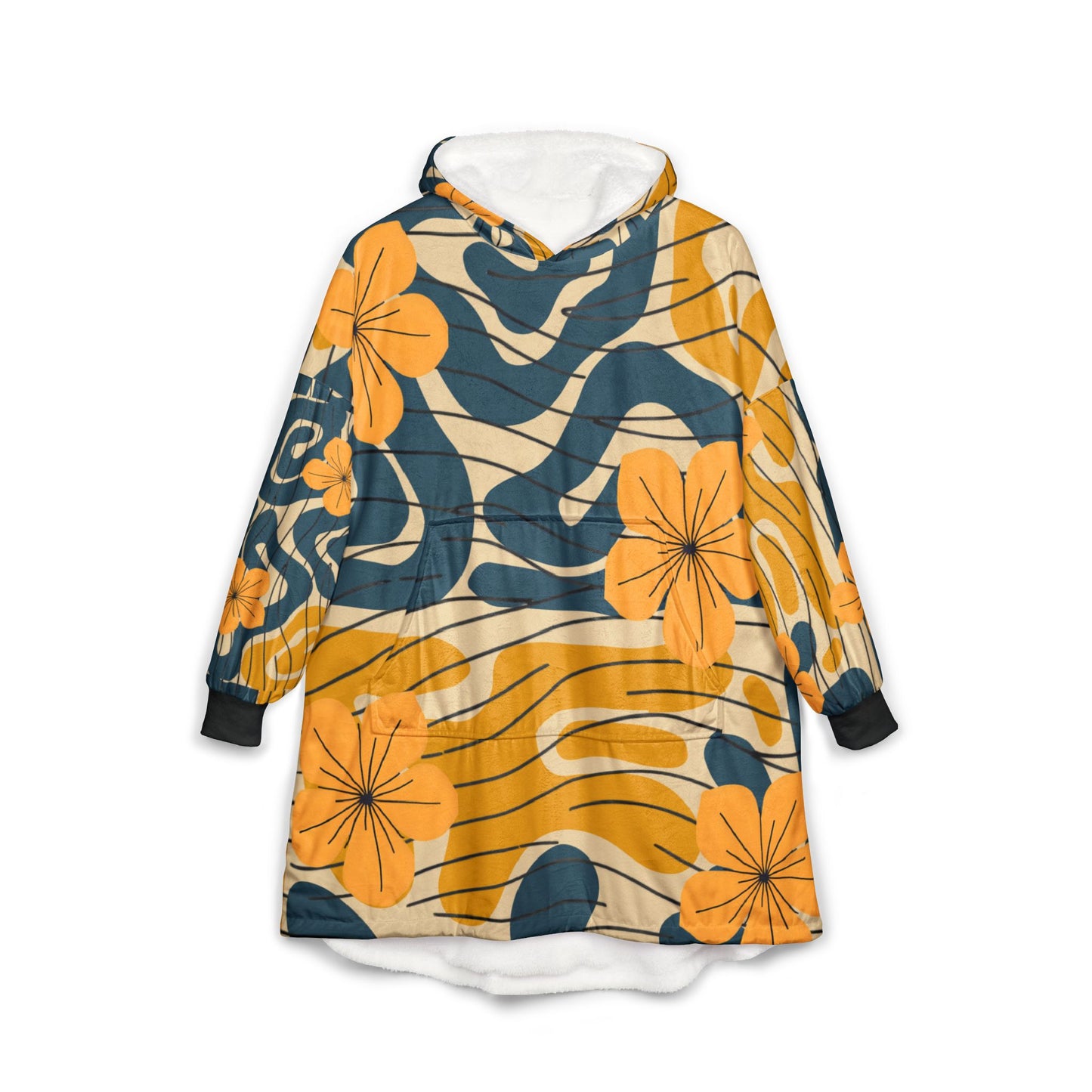 Hawaiian Floral Unisex Hooded Blanket