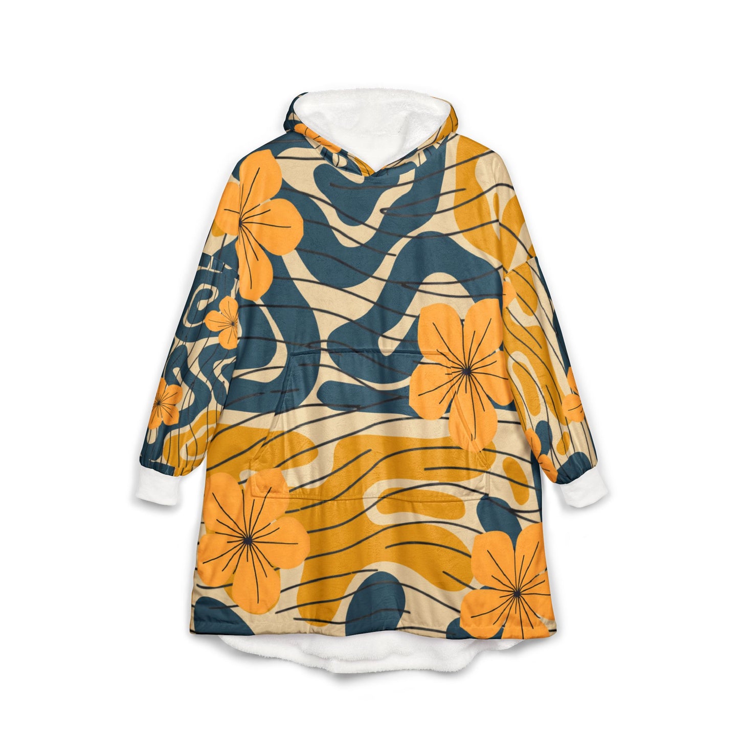 Hawaiian Floral Unisex Hooded Blanket