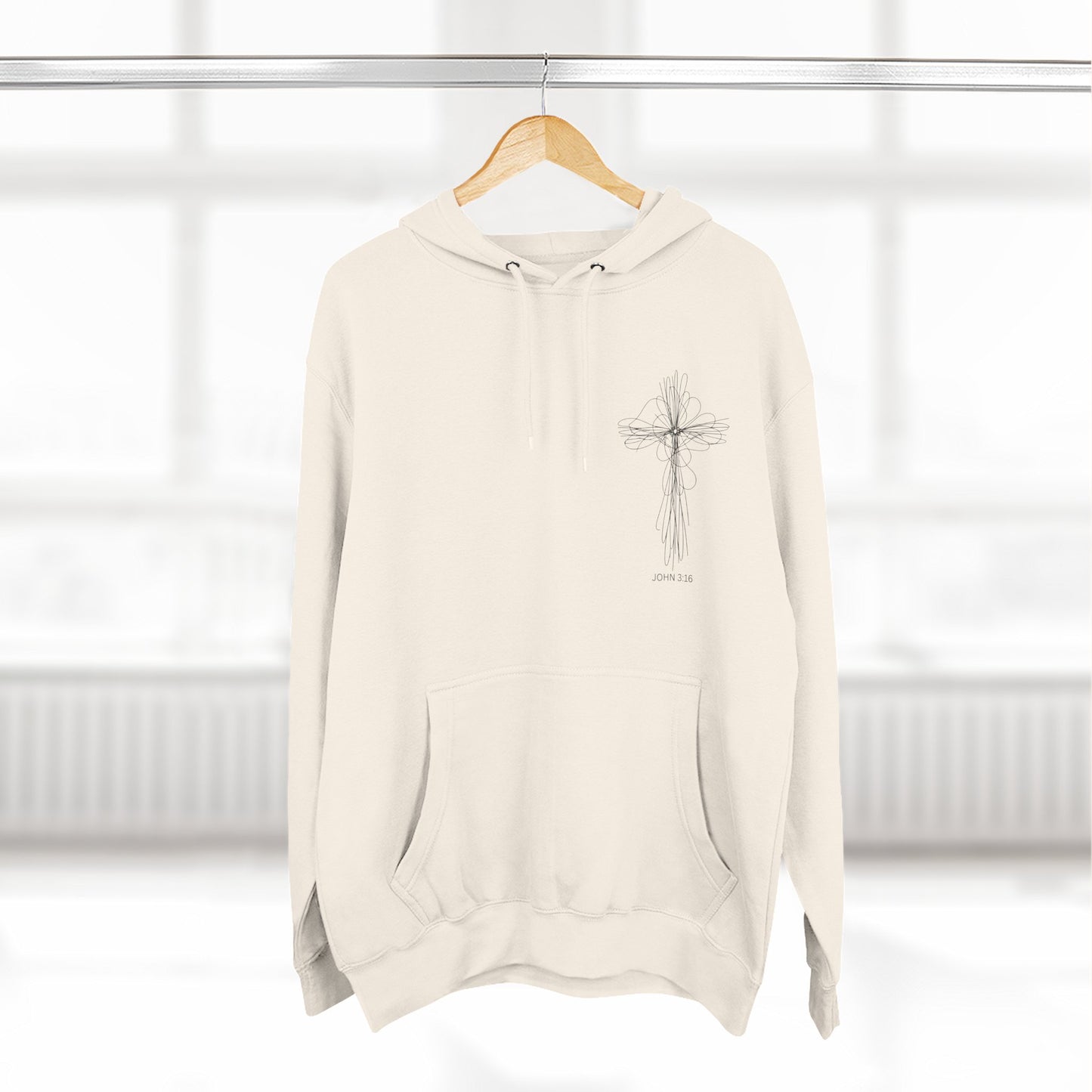 Cross Design Fleece Hoodie
