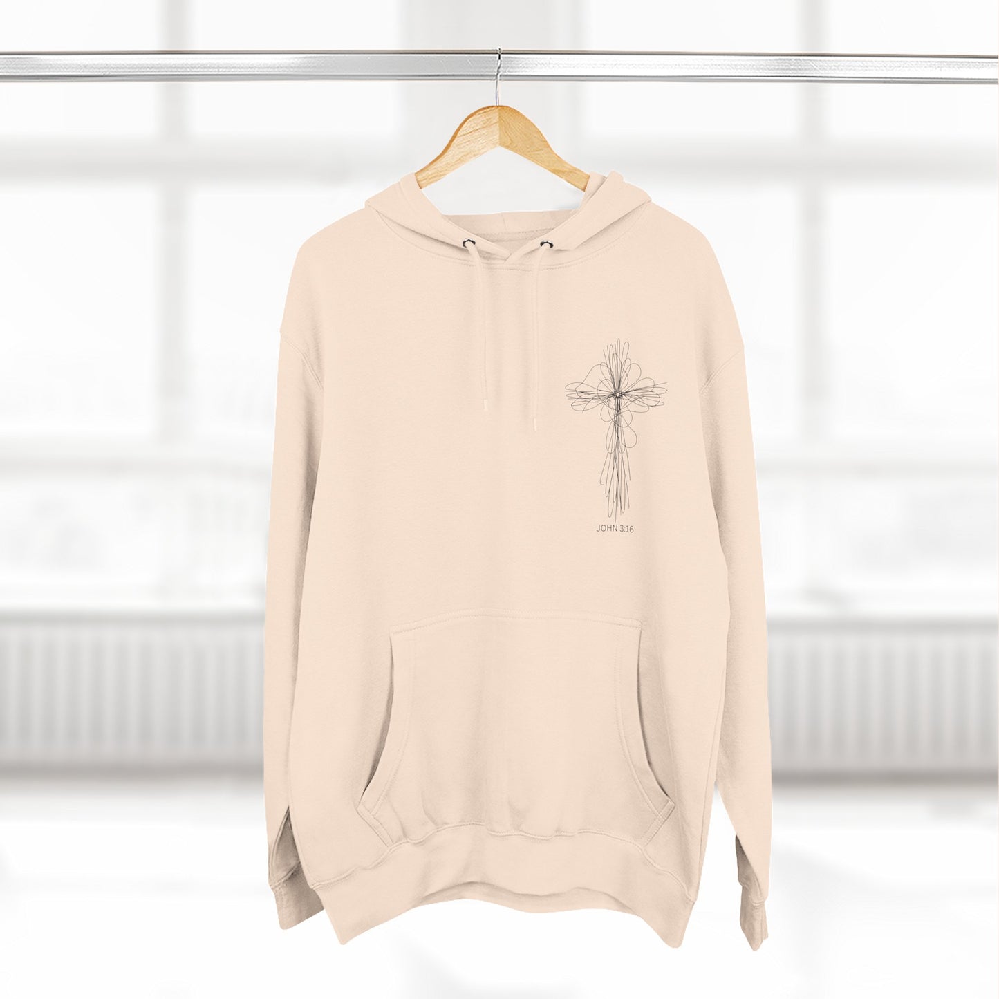 Cross Design Fleece Hoodie