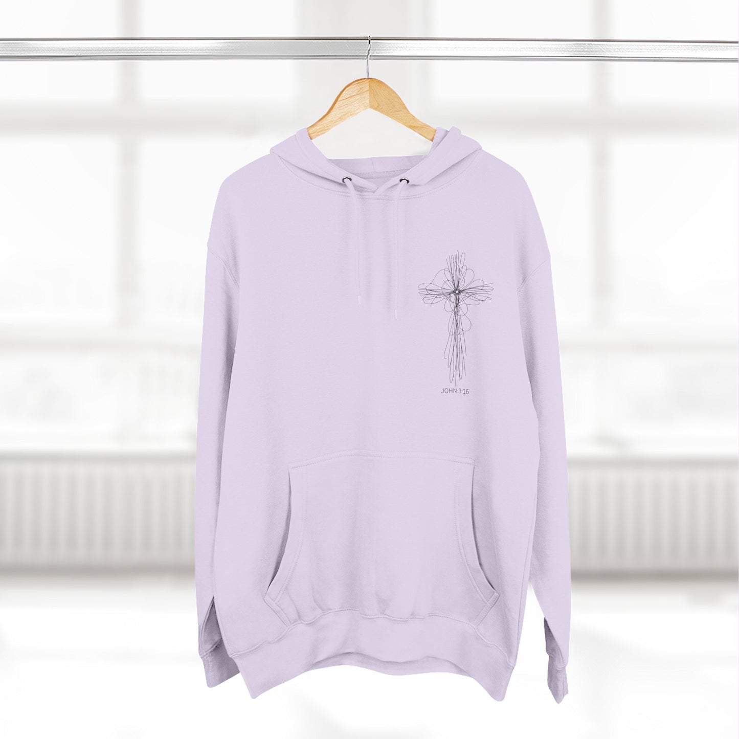 Cross Design Fleece Hoodie