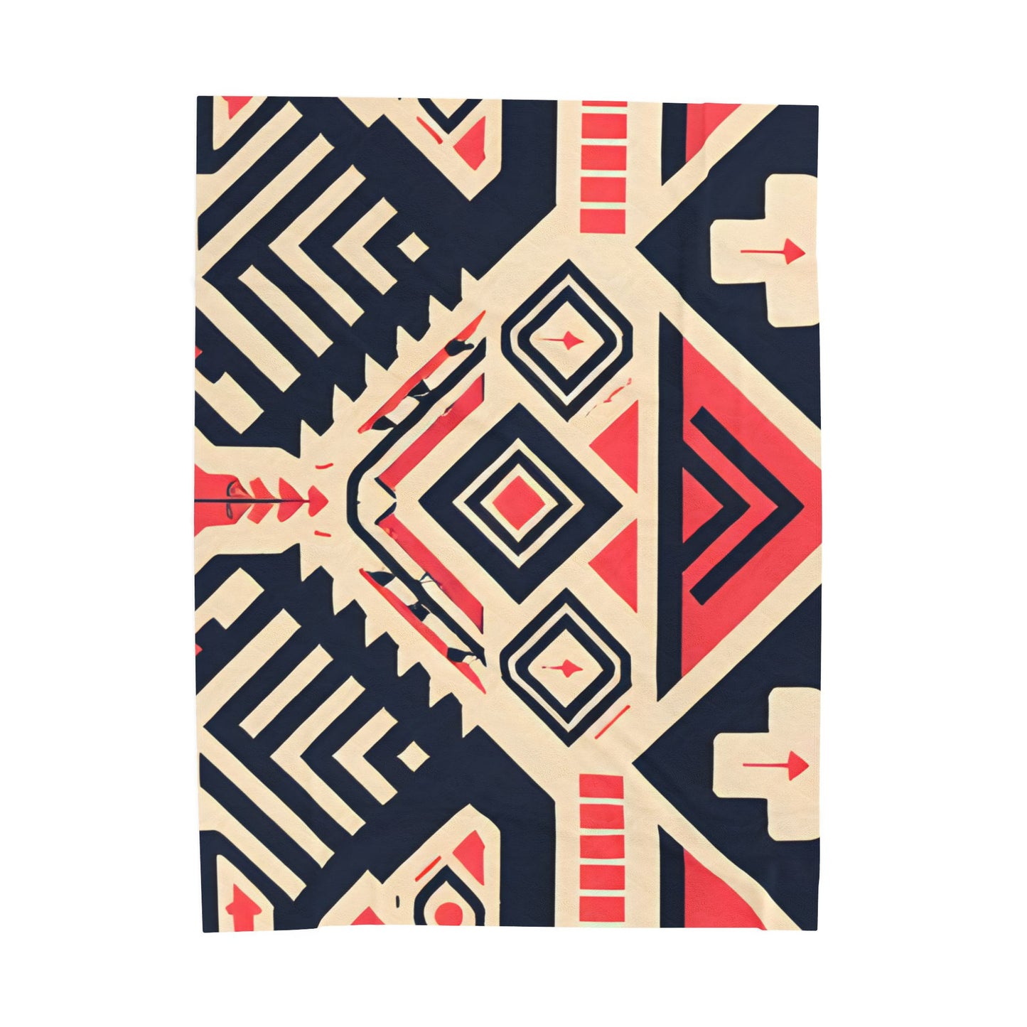 Tribal Geometric Velveteen Plush Blanket