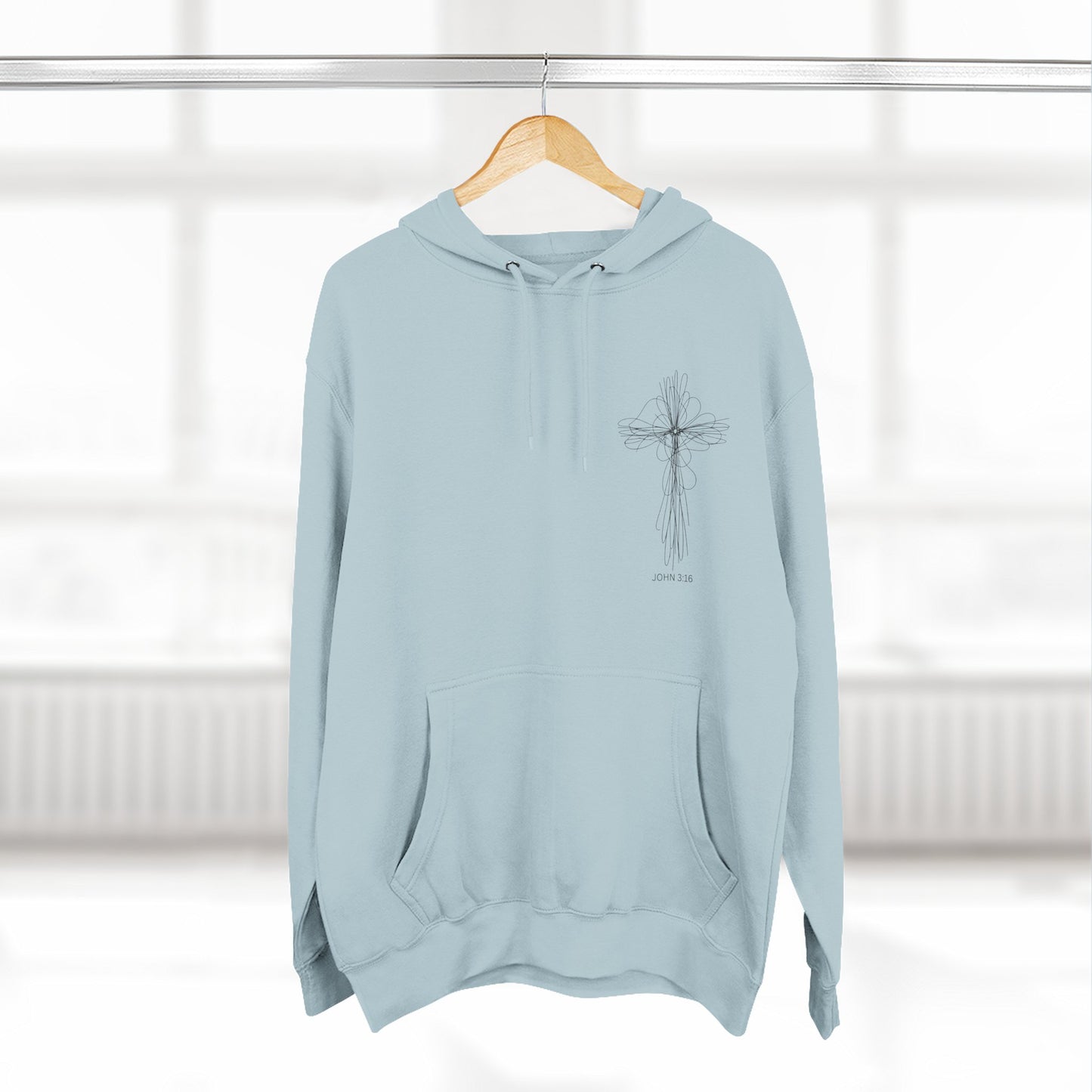 Cross Design Fleece Hoodie