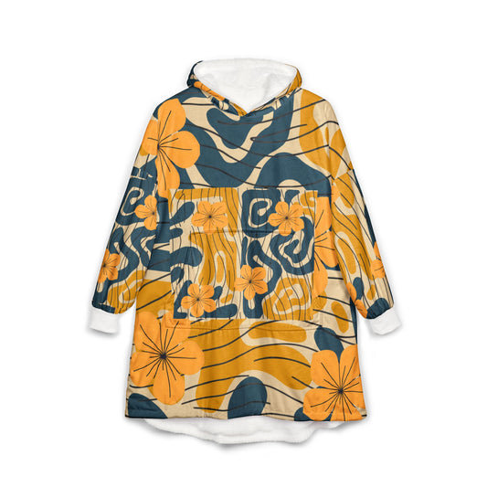 Hawaiian Floral Unisex Hooded Blanket